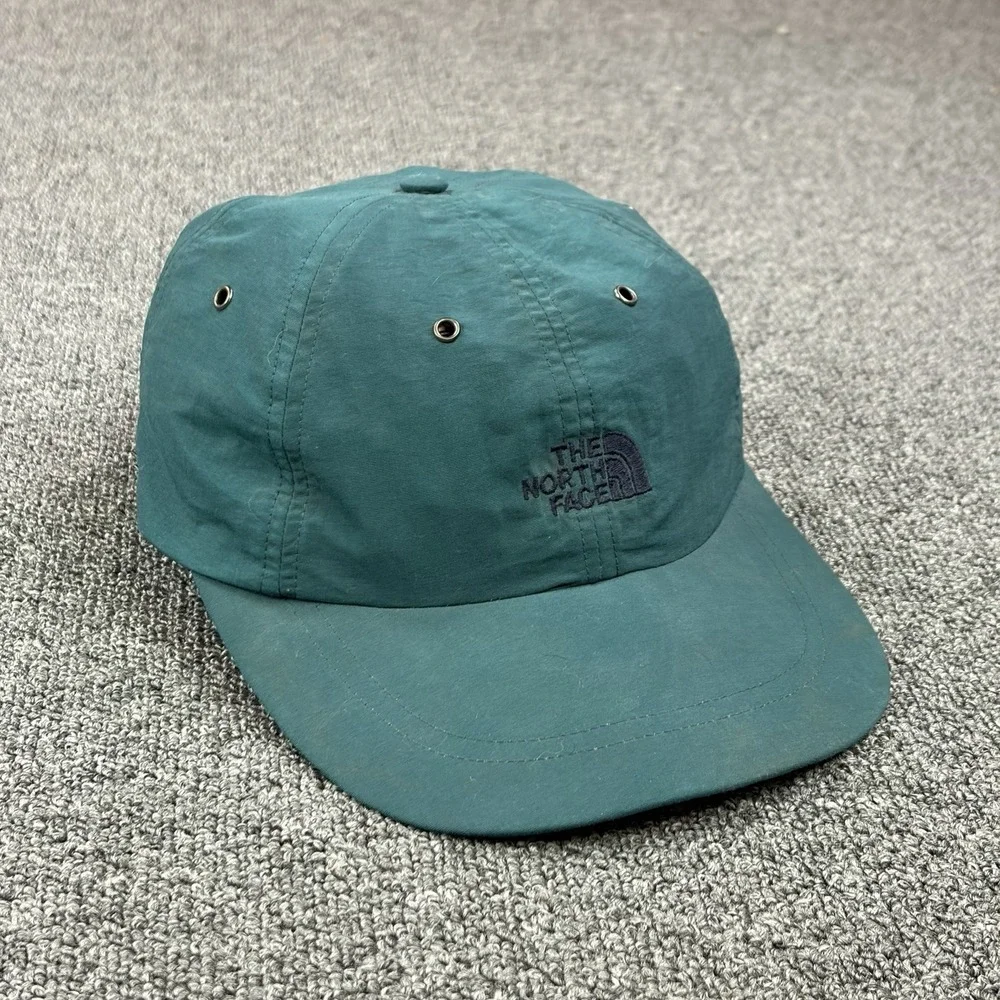 Vintage North Face Wide Brim Nylon Hat Cap Mens Green‎ Aqua Running Hiking Climb